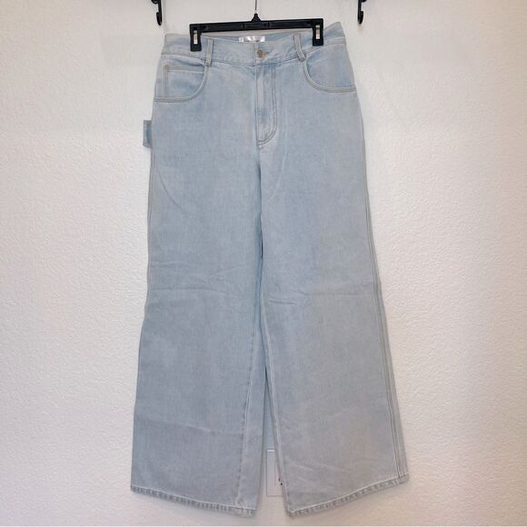 Ronny Kobo NWT! Mari Wide Leg Pant in Light Wash Size 28 - Picture 3 of 15